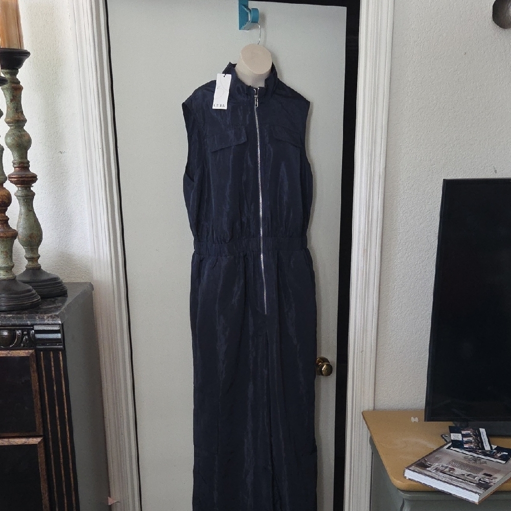 Cider Navy Sleeveless Jumpsuit